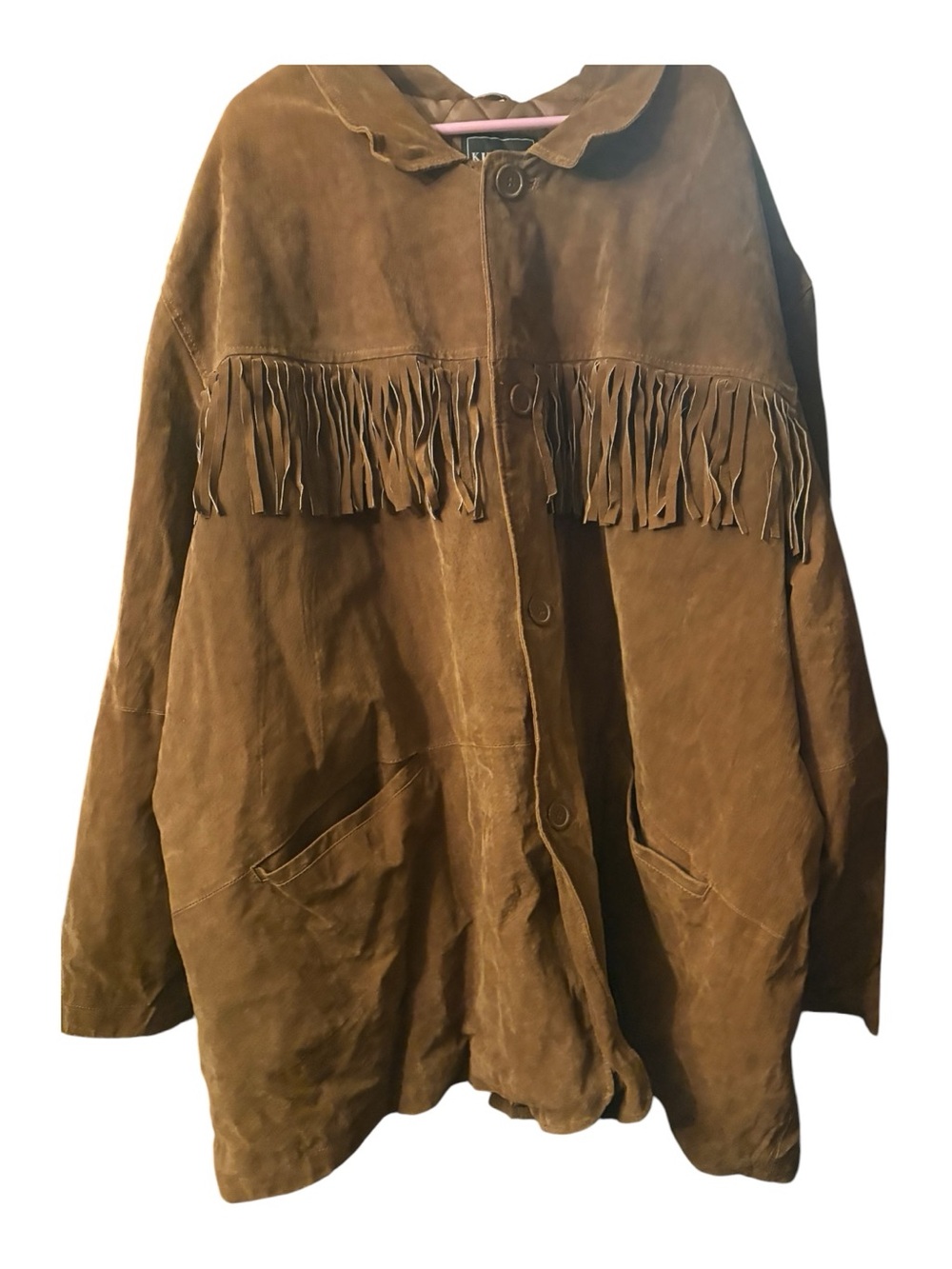 King Size For Men Genuine Leather Fringe Jacket – 6XL